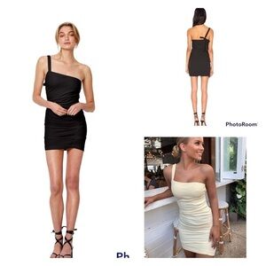 NWT BEC & BRIDGE Black One Shoulder Bonita Mini Dress Size 2
